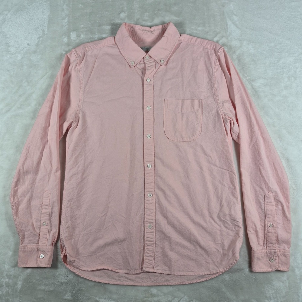 Outerknown Button Down Shirt Men's Medium Pink Long Sleeve Organic Cotton Casual